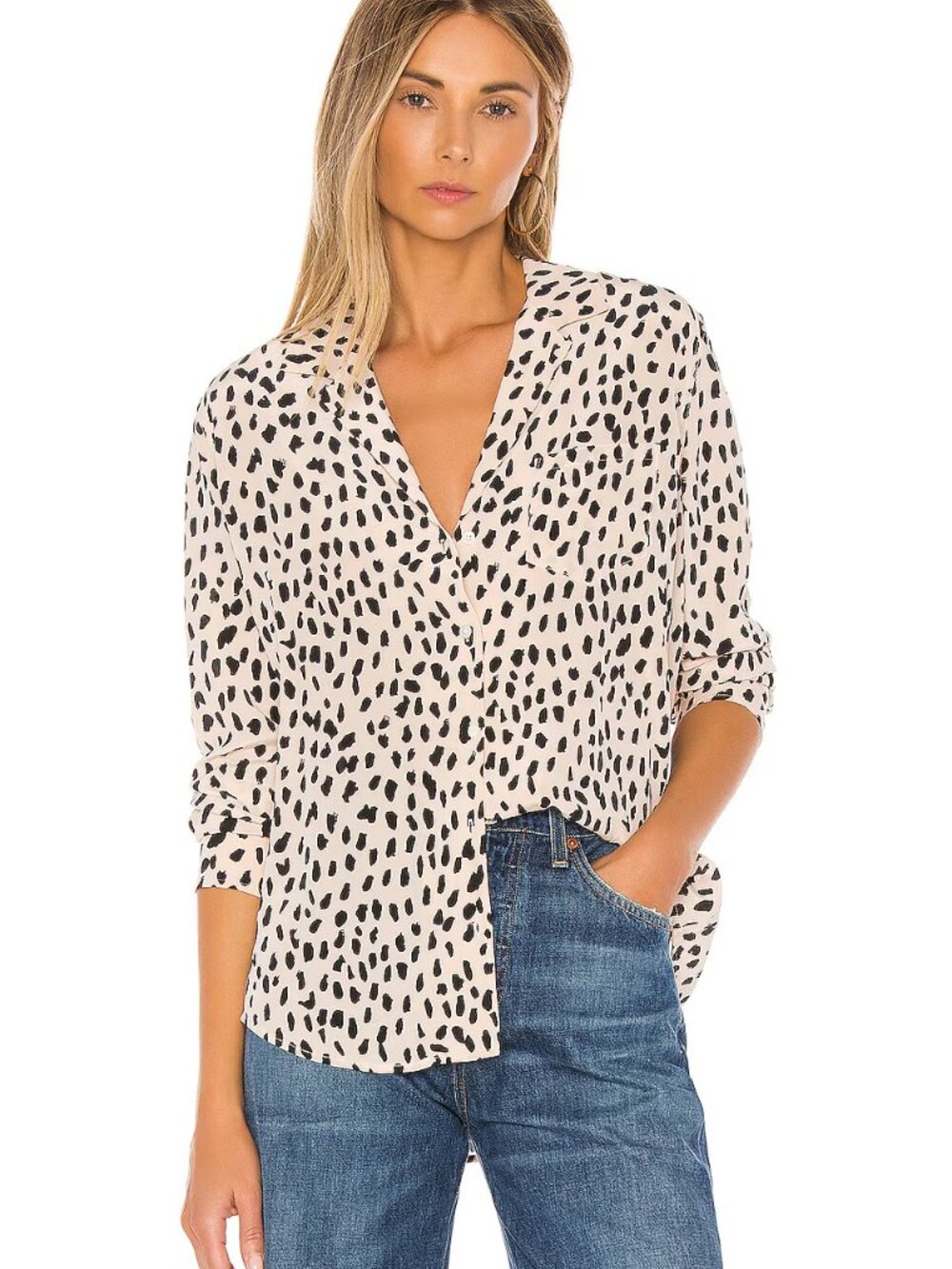 Rails Rebel Long Sleeve Silk Blouse